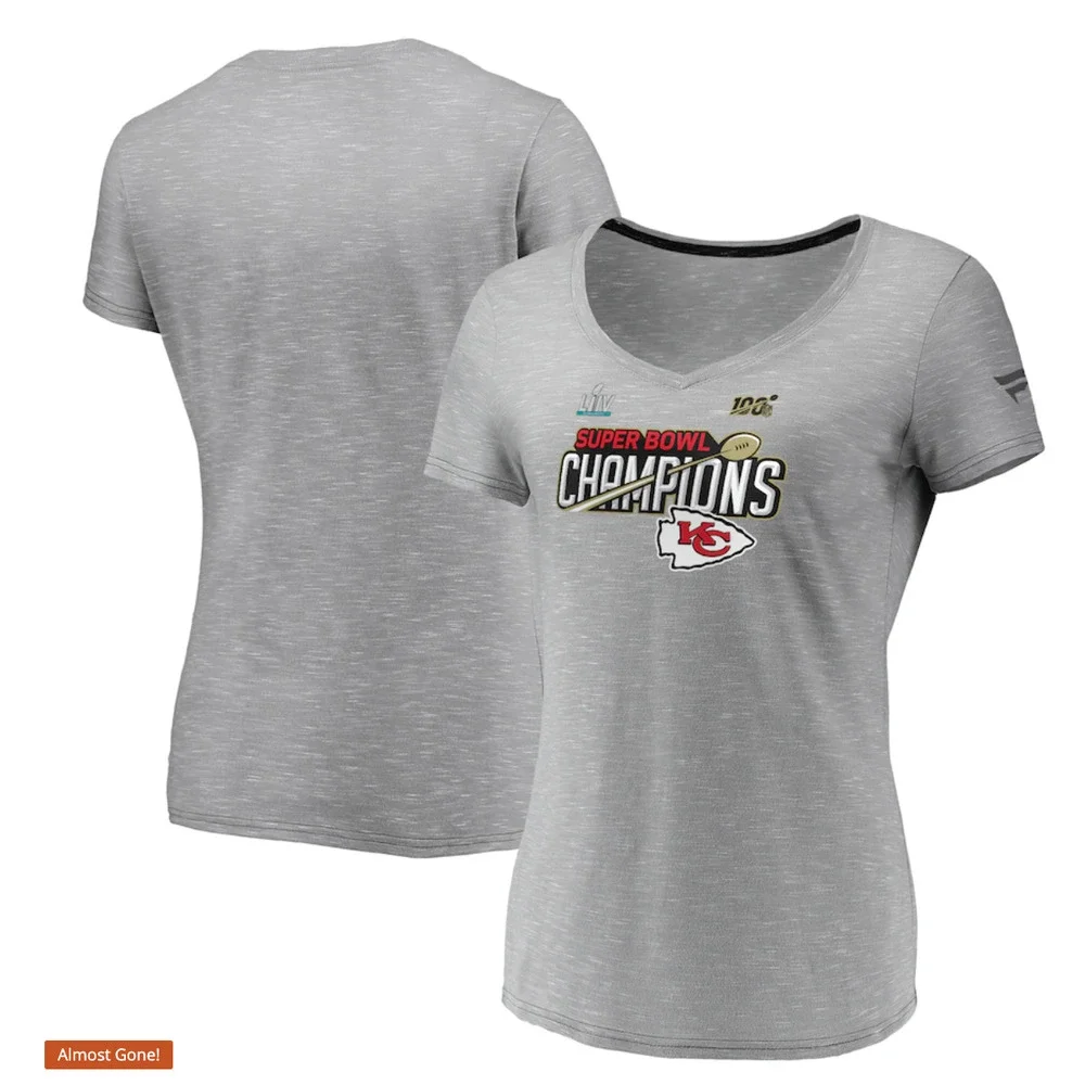 NEW Kansas City Chiefs NFL Pro Line Women's Super Bowl Champions V-Neck T-Shirt - Picture 2 of 3